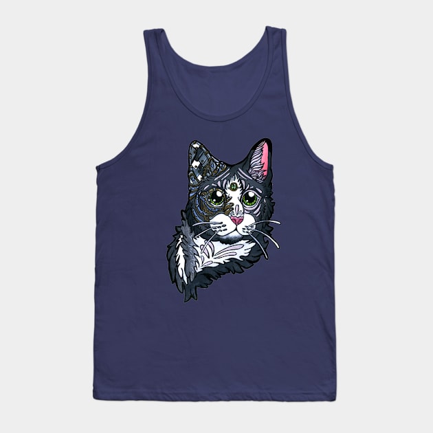 Steampunk Cat Tank Top by emmakin.art@gmail.com